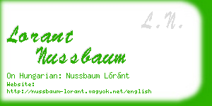 lorant nussbaum business card